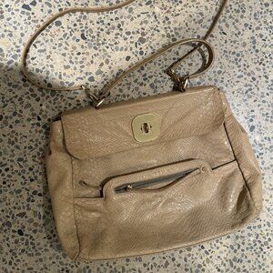 Longchamp Gaby python leather cross-body book bag